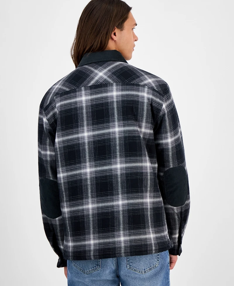 Sun + Stone Men's Rodgers Long-Sleeve Snap-Front Plaid Shirt Jacket, Macy's Exclusive