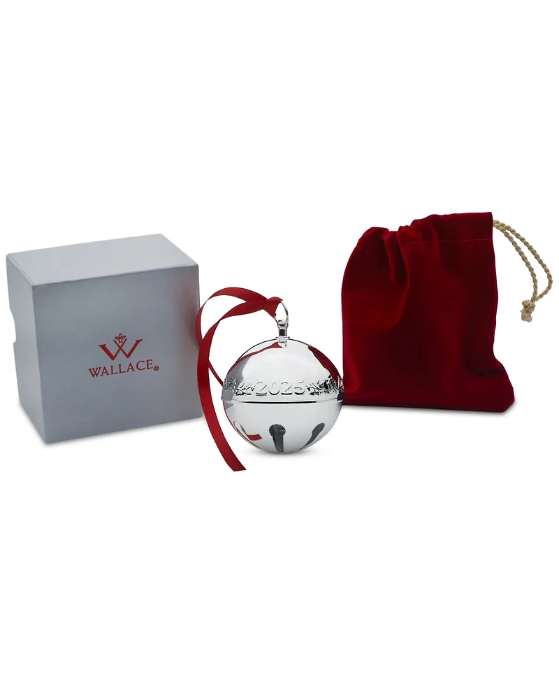 Wallace 2025 Silver-Plated Pierced Sleigh Bell Ornament, 55th Edition