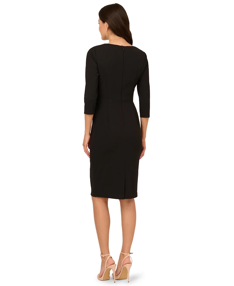 Adrianna Papell Women's V-Neck Solid Sheath Dress