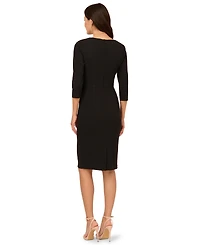 Adrianna Papell Women's V-Neck Solid Sheath Dress