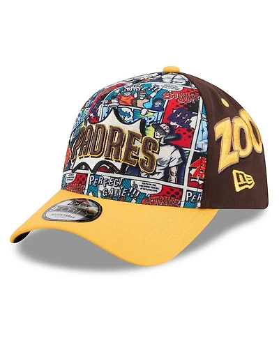 New Era Men's Brown/Gold San Diego Padres 2025 Mlb Diamond Hero Edition A-Frame 9FORTY Adjustable Hat