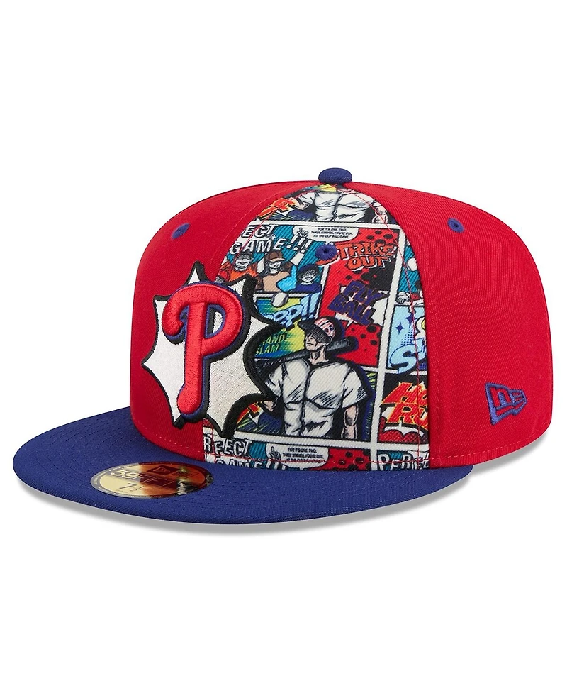 New Era Men's Red/Royal Philadelphia Phillies 2025 Mlb Diamond Hero Edition 59FIFTY Fitted Hat
