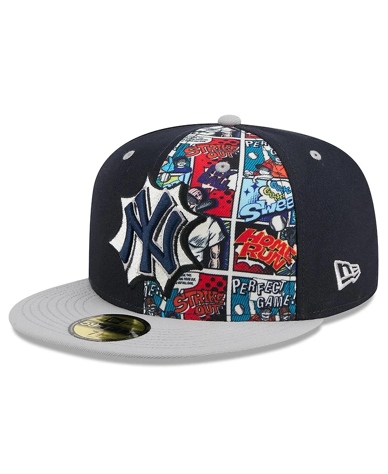New Era Men's Navy/Gray York Yankees 2025 Mlb Diamond Hero Edition 59FIFTY Fitted Hat