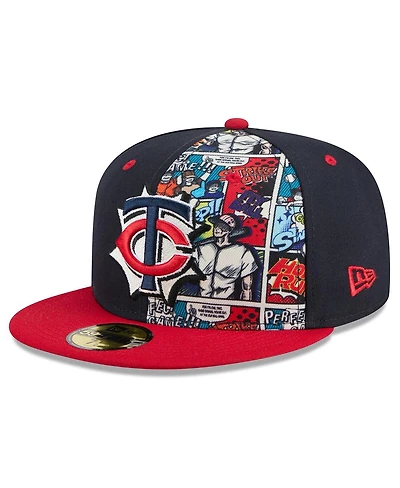 New Era Men's Navy/Red Minnesota Twins 2025 Mlb Diamond Hero Edition 59FIFTY Fitted Hat