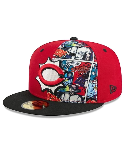 New Era Men's Red/Black Cincinnati Reds 2025 Mlb Diamond Hero Edition 59FIFTY Fitted Hat