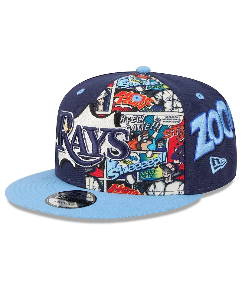 New Era Big Boys and Girls Navy/Light Blue Tampa Bay Rays 2025 Mlb Diamond Hero Edition 9FIFTY Snapback Hat