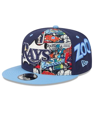 New Era Big Boys and Girls Navy/Light Blue Tampa Bay Rays 2025 Mlb Diamond Hero Edition 9FIFTY Snapback Hat