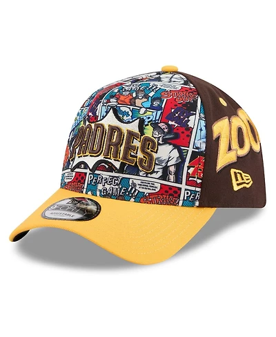 New Era Big Boys and Girls Brown/Gold San Diego Padres 2025 Mlb Diamond Hero Edition A-Frame 9FORTY Adjustable Hat
