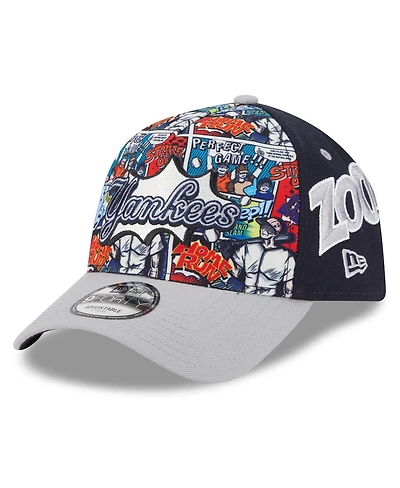 New Era Big Boys and Girls Navy/Gray New York Yankees 2025 Mlb Diamond Hero Edition A-Frame 9FORTY Adjustable Hat