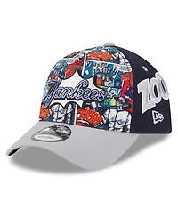 New Era Big Boys and Girls Navy/Gray New York Yankees 2025 Mlb Diamond Hero Edition A-Frame 9FORTY Adjustable Hat
