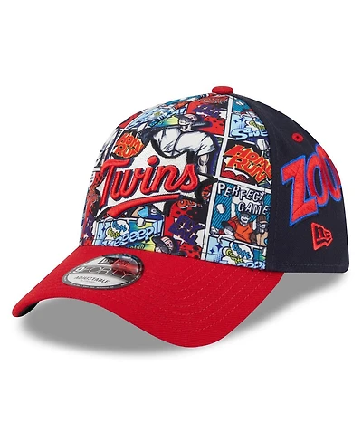 New Era Big Boys and Girls Navy/Red Minnesota Twins 2025 Mlb Diamond Hero Edition A-Frame 9FORTY Adjustable Hat