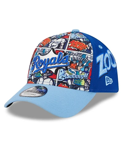 New Era Big Boys and Girls Royal/Light Blue Kansas City Royals 2025 Mlb Diamond Hero Edition A-Frame 9FORTY Adjustable Hat