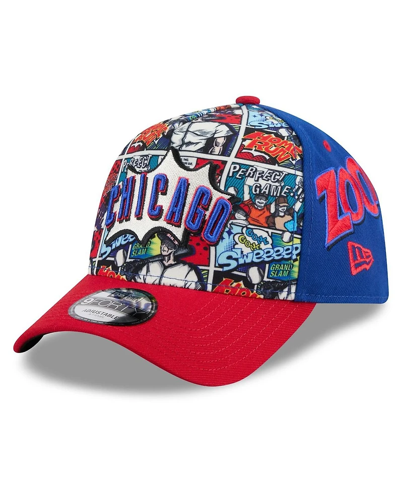 New Era Big Boys and Girls Royal/Red Chicago Cubs 2025 Mlb Diamond Hero Edition A-Frame 9FORTY Adjustable Hat