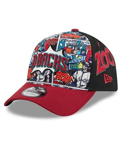 New Era Big Boys and Girls Black/Red Arizona Diamondbacks 2025 Mlb Diamond Hero Edition A-Frame 9FORTY Adjustable Hat
