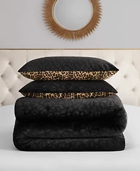Juicy Couture Embossed Leopard Reverse To Royal Leopard 3-Pc. Comforter Set