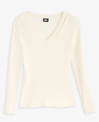 I.n.c. International Concepts Women's Ribbed V-Neck Sweater, Macy's Exclusive