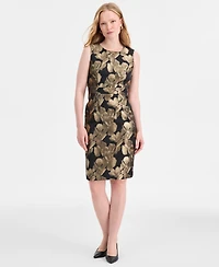 Kasper Women's Damask Sleeveless Sheath Dress, Regular & Petite