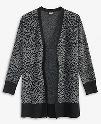 I.n.c. International Concepts Women's Jacquard Animal-Print Long Cardigan, Macy's Exclusive