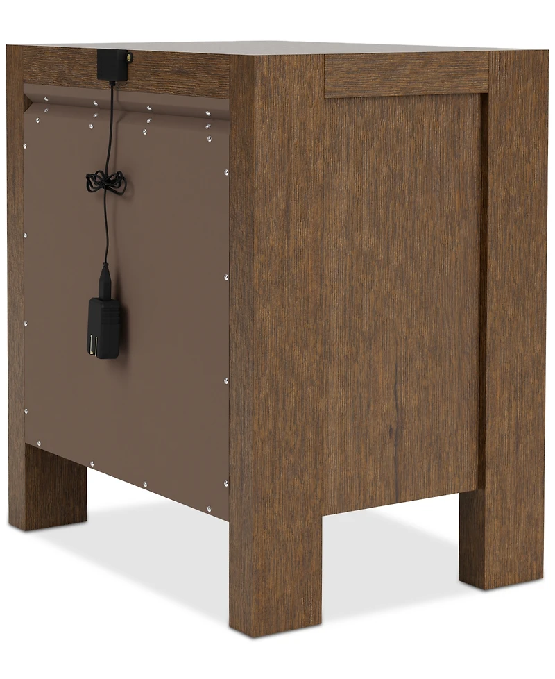 Davie Cracked Oak Drawer Nightstand