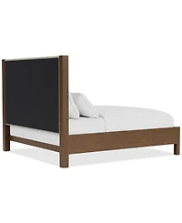 Davie Cracked Oak King Upholstered Bed, Created for Macy's