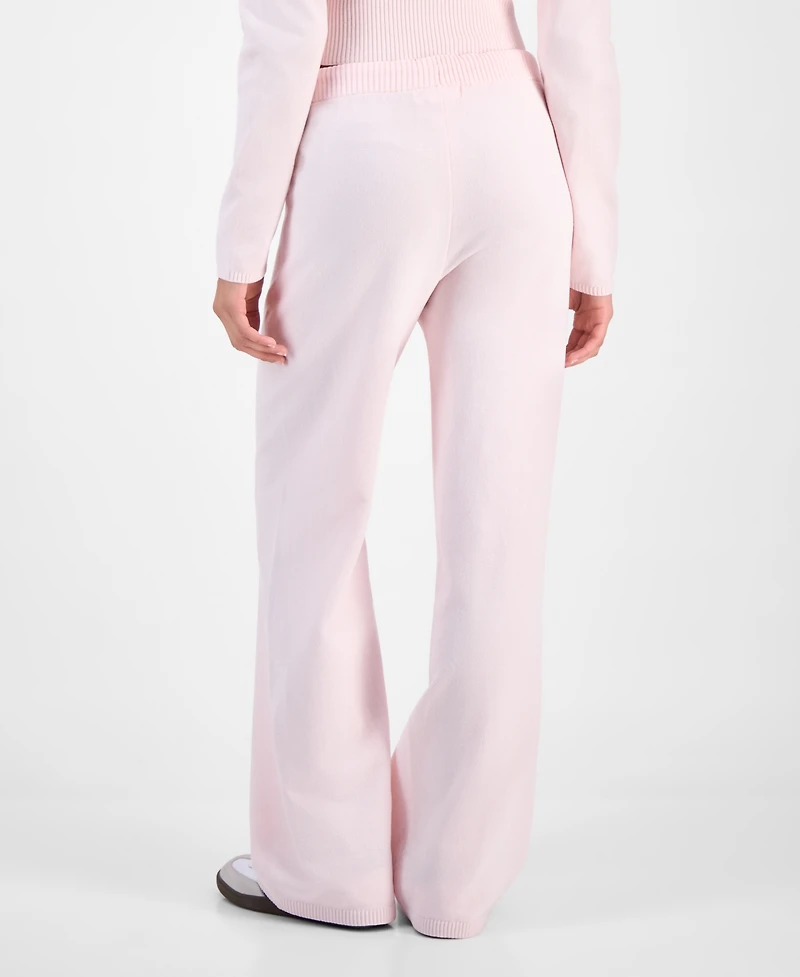 Hippie Rose Juniors' Chenille Wide-Leg Knit Pants