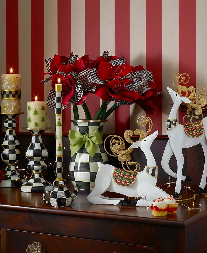MacKenzie-Childs Christmas Tree Dinner Candles, Set of 2