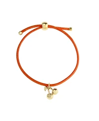 Steve Madden Black Leather Cherry Friendship Slider Bracelet