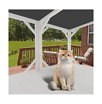 Zeus & Ruta 43.3" Outdoor Cat Window Box with Perch and Cover