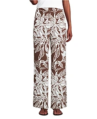 Lands' End Women's Tall Rayon High Rise Wide Leg Pants - Set Bottom