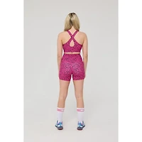 Oosc Women's High Support Elite Crossback Sports Bra - Pink Leopard