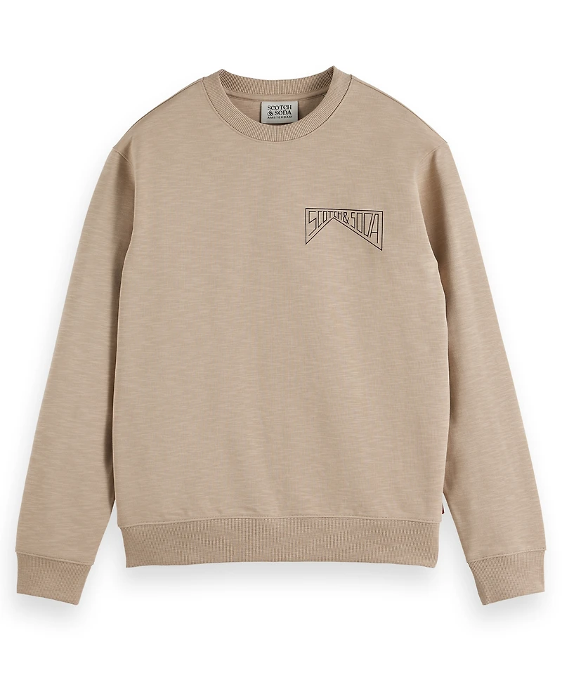 Scotch & Soda Men's Logo Detail Crewneck Sweatshirt