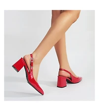 Berness Cai Patent Block Heel Slingback