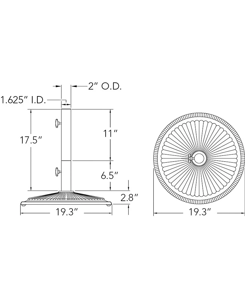 Mondawe 50lb Round Cast Iron Patio Umbrella Base