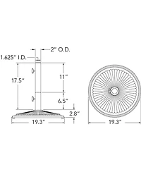 Mondawe 50lb Round Cast Iron Patio Umbrella Base