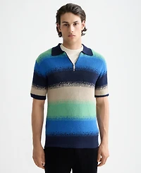 Scotch & Soda Men's Relaxed Fit Short Sleeve Striped Polo Shirt