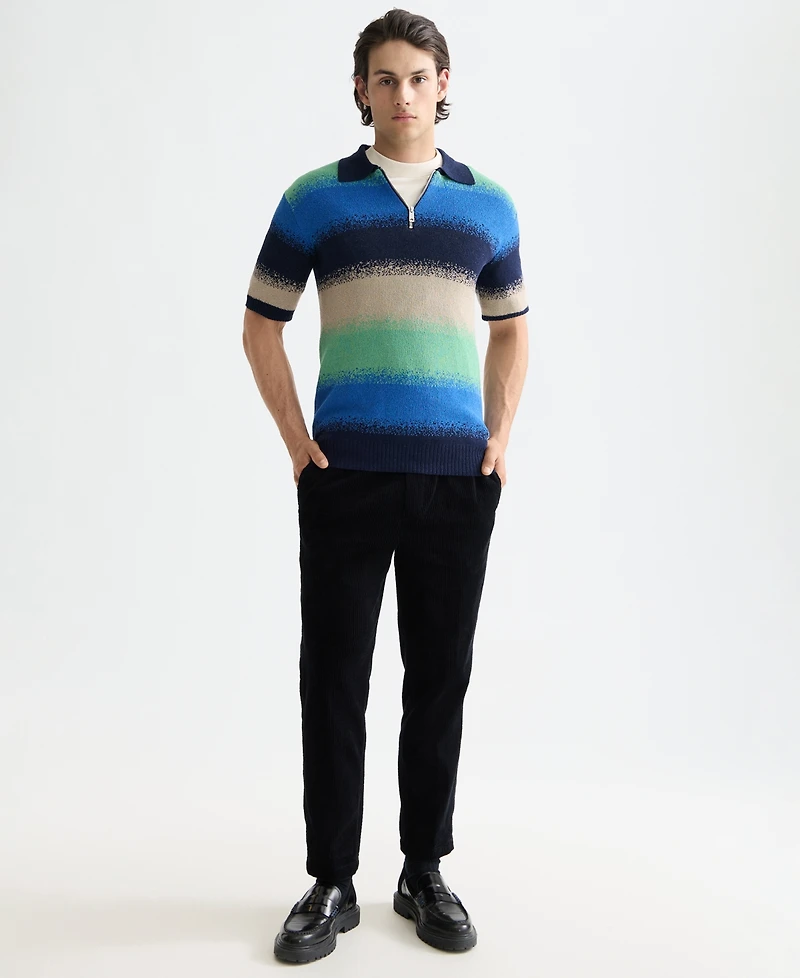 Scotch & Soda Men's Relaxed Fit Short Sleeve Striped Polo Shirt