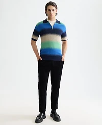 Scotch & Soda Men's Relaxed Fit Short Sleeve Striped Polo Shirt