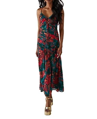 Warehouse Women's Chiffon Gathered Channel Midi Dress