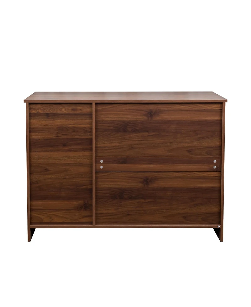 Casainc Modern Wood Buffet Cabinet with 2 Doors, 2 Drawers and Open Storage, 43.3 Inch Console