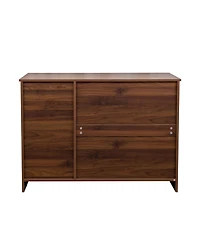 Casainc Modern Wood Buffet Cabinet with 2 Doors, 2 Drawers and Open Storage, 43.3 Inch Console
