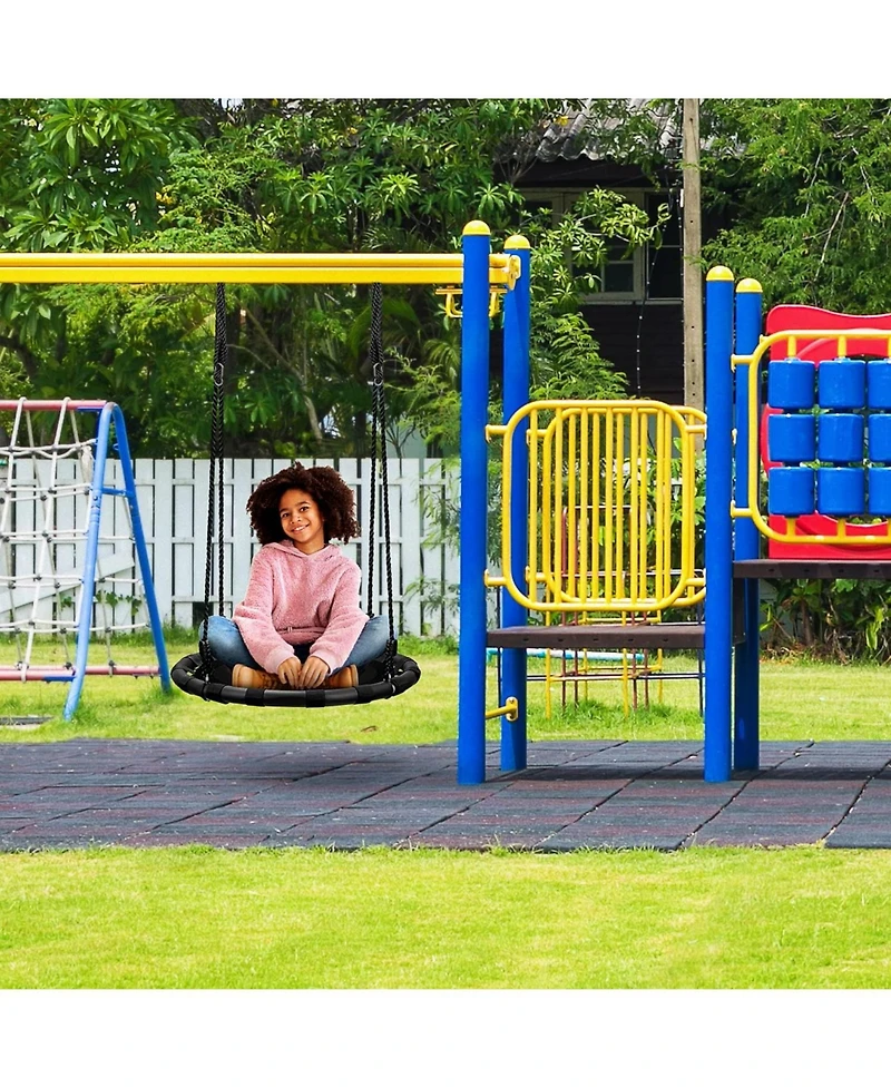 Sorbus Fabric Spinner Swing 24 inch diameter black