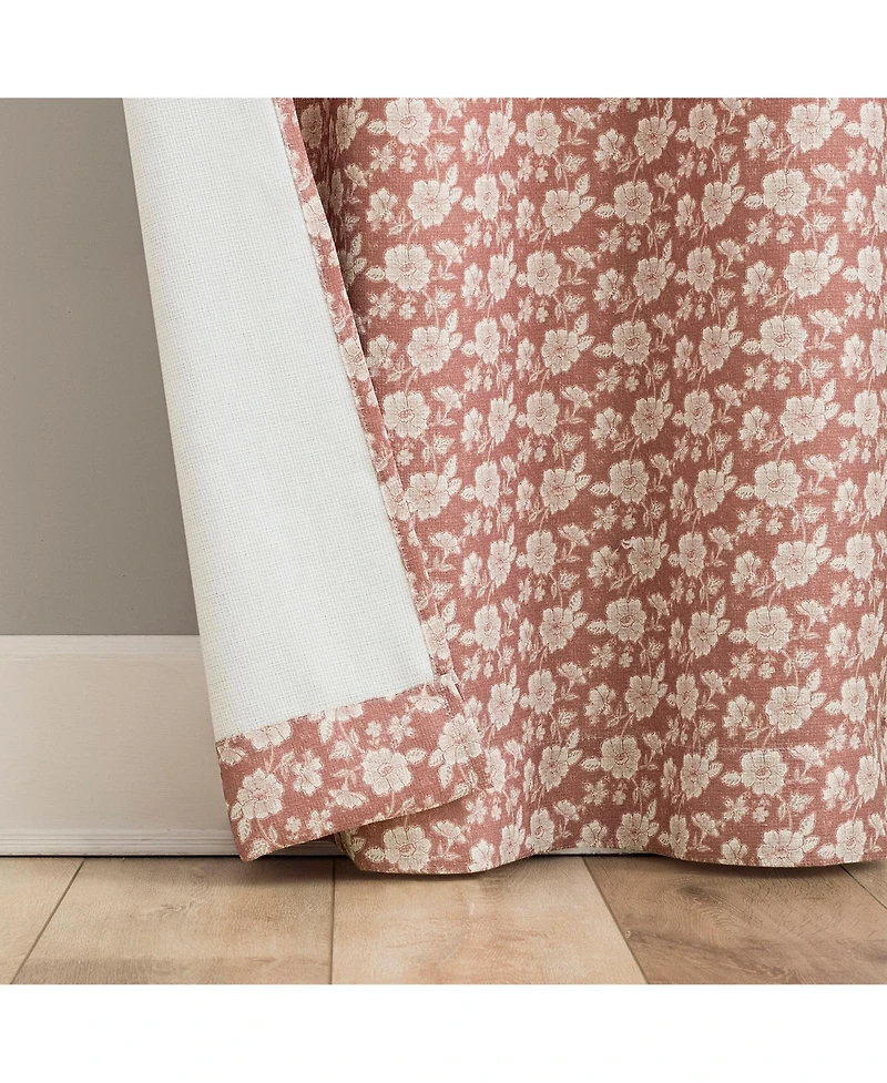 No. 918 Trinity Tonal Floral Semi-Sheer Grommet Curtain Panel