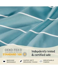 4PC Striped Silky Soft Cooling Deep Pocket Performance Sheet Set 
