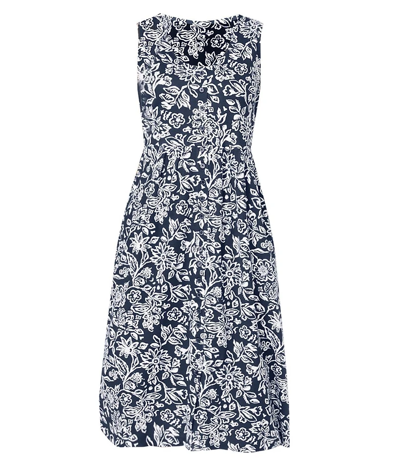 Woman Within Plus Sleeveless Button Front Dress