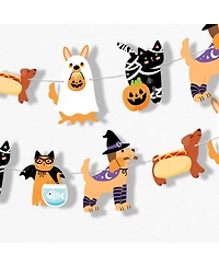 Big Dot of Happiness Halloween Pets Garland Banner, 30 Feet of Cord, 15 Paper Howlween Pet Shapes