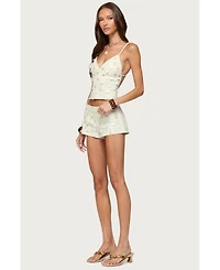Edikted Womens Arielle Iridescent Shorts
