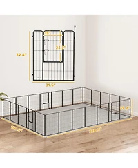 PawHut 39" H Dog Playpen, 24 Panels Puppy Playpen for Multiple Dogs