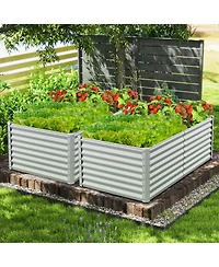 Gymax 2 Pcs Raised Garden Bed Large Metal Planter Box Kit for Vegetable Herb 6' x 3' 2'