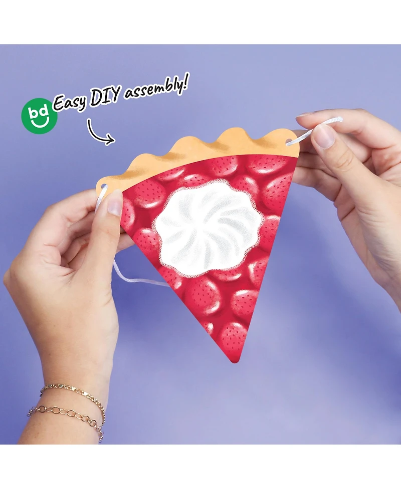 Big Dot of Happiness Summer Pies Garland Banner, 30 Feet of Cord, 15 Shaped Pie Slices