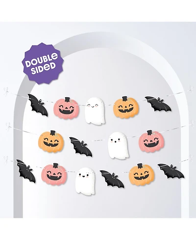 Big Dot of Happiness Pastel Halloween Garland Banner, 30 Feet of Cord, 15 Paper Pastel Themed